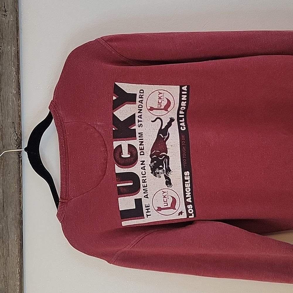 🍀VTG Lucky Brand Men's Venice Burnout Sweatshirt SZ M
